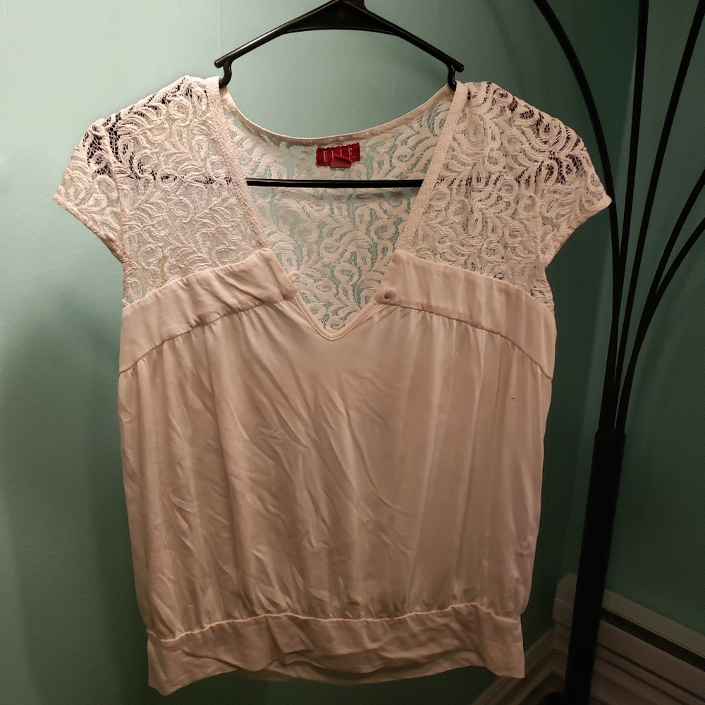 2 for $20/ Elle Feminine Cream Blouse